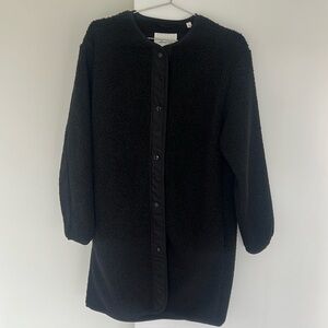 Aritzia Wilfred Free Black Sherpa Long Liner Jacket